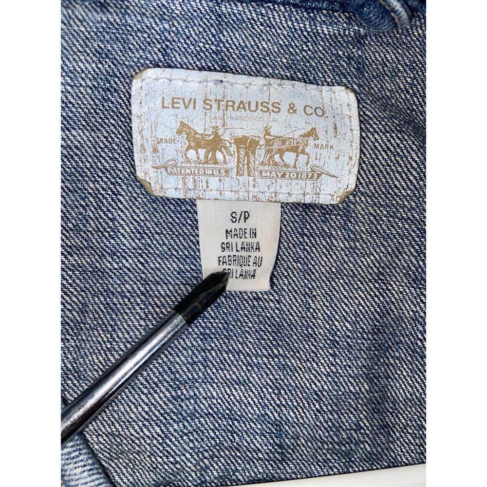 Levis San Francisco Denim Jacket Womens Size Small Petite Red Tab Retro 90s Y2k - Picture 6 of 8